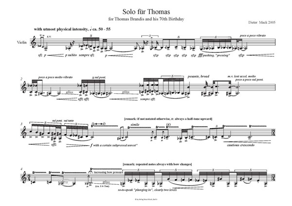 Solo für Thomas für Violine solo (2005) Solo für Thomas für Violine solo (2005)
