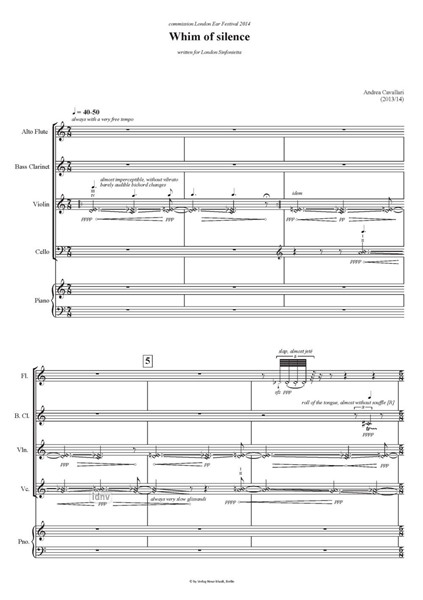 Whim of Silence für Ensemble (2013/14) Whim of Silence für Ensemble (2013/14)