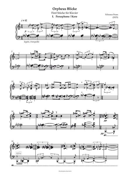 Orpheus Blicke für Klavier Orpheus Blicke für Klavier