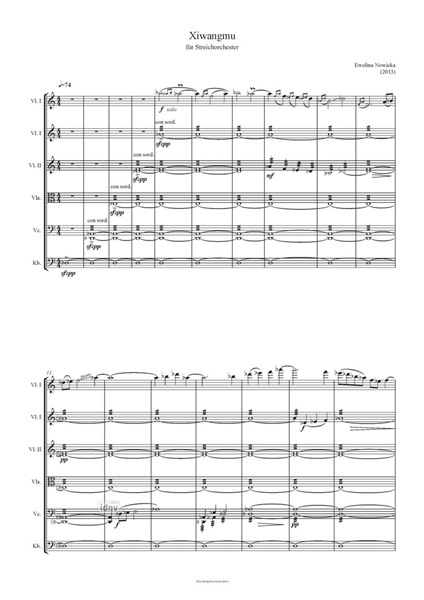 Xiwangmu für Streichorchester (2013) Xiwangmu für Streichorchester (2013)