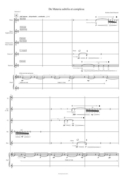 De Materia Subtilis et Complexa für Bläserquintett und Klavier (2014) De Materia Subtilis et Complexa für Bläserquintett und Klavier (2014)