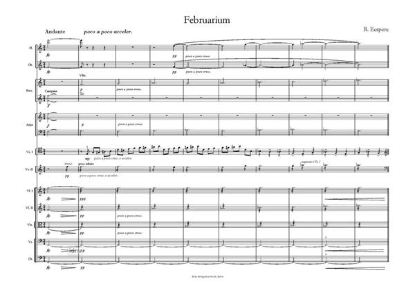 Februarium Fassung für 2 Celli und Kammerorchester (2007) Februarium Fassung für 2 Celli und Kammerorchester (2007)