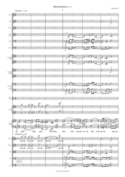 Klavierkonzert op. 29 für Klavier und Orchester Klavierkonzert op. 29 für Klavier und Orchester