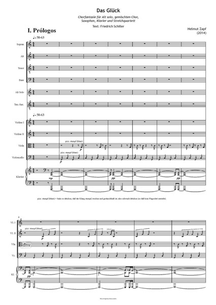 Das Glück für Alt solo, gemischten Chor, Saxophon, Klavier und Streichquartett (2014) Das Glück für Alt solo, gemischten Chor, Saxophon, Klavier und Streichquartett (2014)