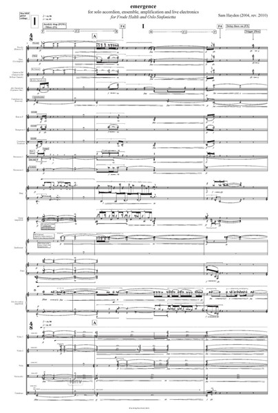 Emergence für Solo-Akkordeon, Ensemble und Live-Elektronik (2003-04) Emergence für Solo-Akkordeon, Ensemble und Live-Elektronik (2003-04)