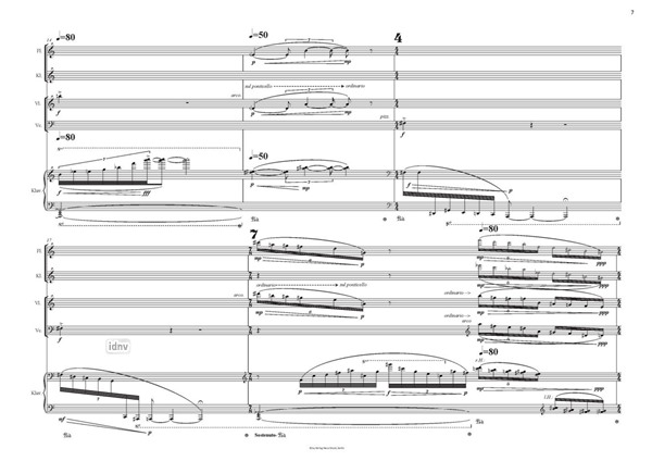 Migration des oiseaux für Flöte, Klarinette, Violine, Violoncello und Klavier (2013) Migration des oiseaux für Flöte, Klarinette, Violine, Violoncello und Klavier (2013)