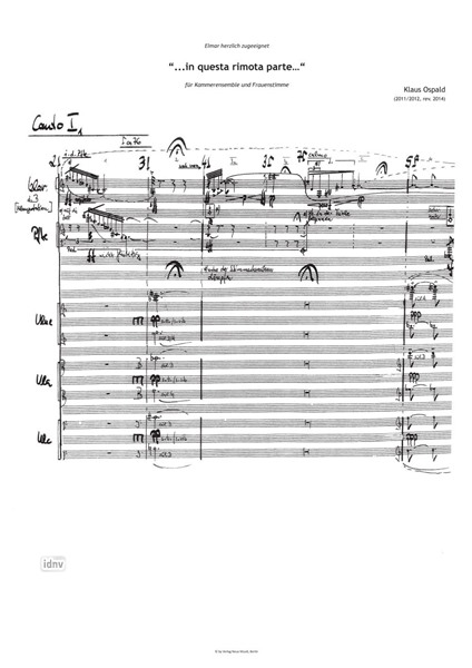„…in questa rimota parte…“ für Kammerensemble und Frauenstimme (2011/12) „…in questa rimota parte…“ für Kammerensemble und Frauenstimme (2011/12)