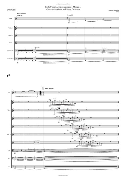 Ich hab' auch Arme ausgestreckt - Mirage … für Gitarre und Streichorchester (2006) Ich hab' auch Arme ausgestreckt - Mirage … für Gitarre und Streichorchester (2006)