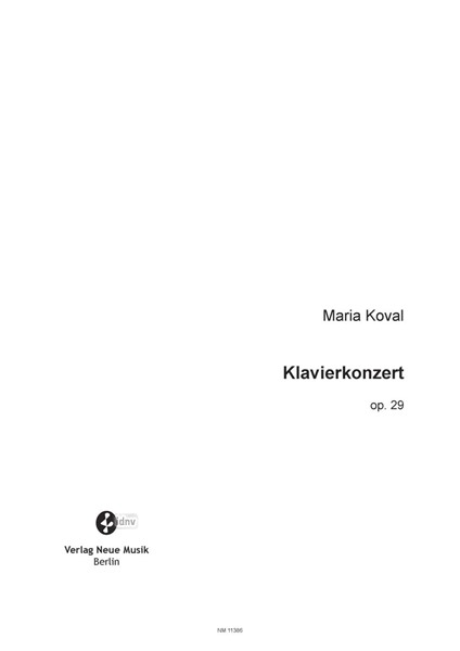 Klavierkonzert op. 29 für Klavier und Orchester Klavierkonzert op. 29 für Klavier und Orchester