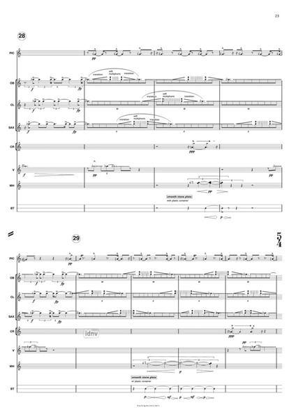 Scompositio für Frauenstimme (mit Klavier, chromatischer Mundharmonika), geteiltes Ensemble und Klangprojektion (2014) Scompositio für Frauenstimme (mit Klavier, chromatischer Mundharmonika), geteiltes Ensemble und Klangprojektion (2014)