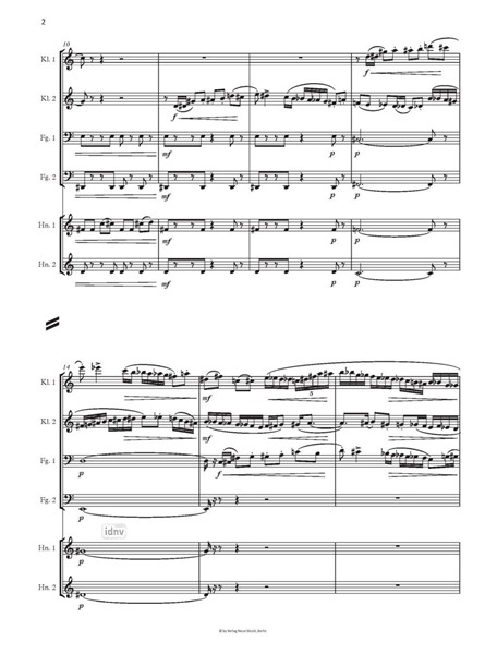 Drei Novelletten op. 113 für Bläsersextett (2014) Drei Novelletten op. 113 für Bläsersextett (2014)