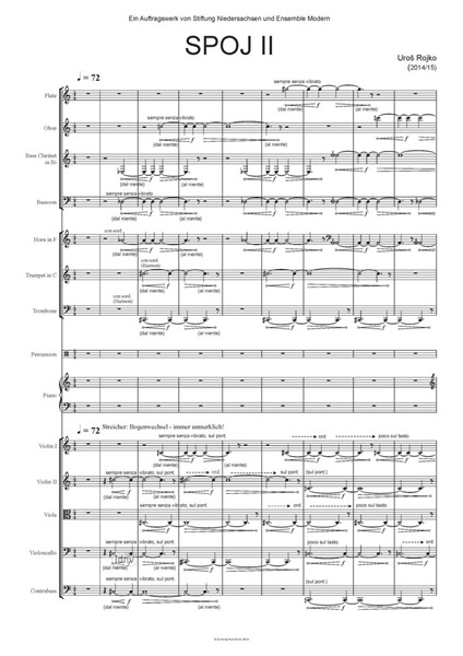 Spoj II für Ensemble (2014/15) Spoj II für Ensemble (2014/15)