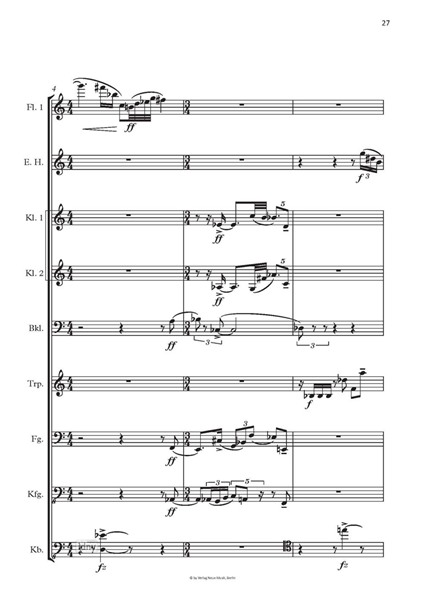 Nonett 89 für Flöte, Englischhorn, 2 Klarinetten, Bassklarinette, Fagott, Kontrafagott, Trompete und Kontrabass Nonett 89 für Flöte, Englischhorn, 2 Klarinetten, Bassklarinette, Fagott, Kontrafagott, Trompete und Kontrabass