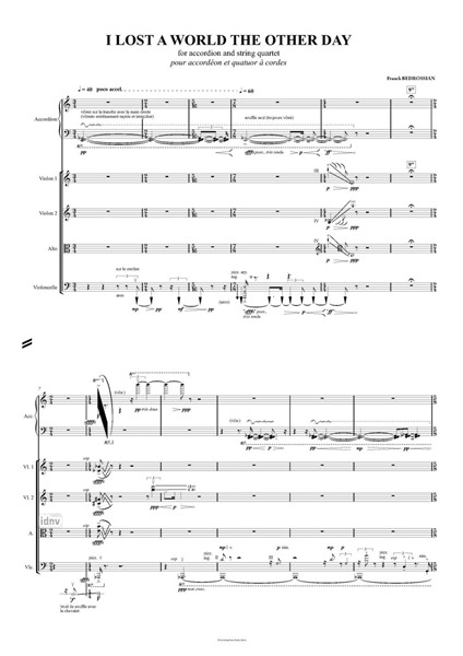 I lost a world the other day für Akkordeon und Streichquartett (2015) I lost a world the other day für Akkordeon und Streichquartett (2015)