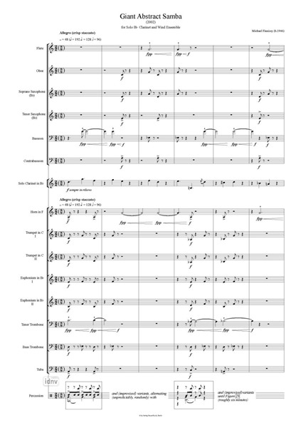 Giant Abstract Samba für Solo-Klarinette und Bläser-Ensemble (2002) Giant Abstract Samba für Solo-Klarinette und Bläser-Ensemble (2002)
