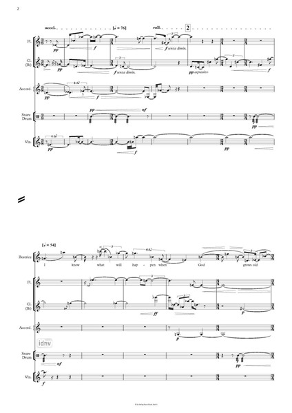Undivine Comedy Bühnenwerk für Sopran, Bariton, Sprecher (männl.) und Ensemble Undivine Comedy Bühnenwerk für Sopran, Bariton, Sprecher (männl.) und Ensemble