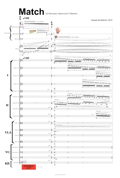Match für Percussion, Klavier und 17 Streicher (2015) Match für Percussion, Klavier und 17 Streicher (2015)