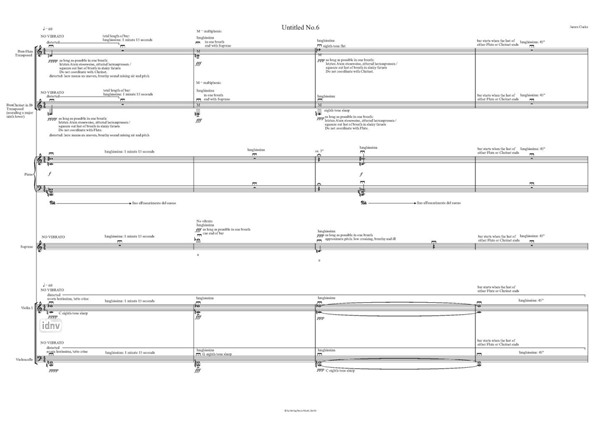 Untitled No. 6 für Flöte/Bassflöte, Klarinette/Bassklarinette, Klavier, Sopran, Violine und Violoncello (2010) Untitled No. 6 für Flöte/Bassflöte, Klarinette/Bassklarinette, Klavier, Sopran, Violine und Violoncello (2010)