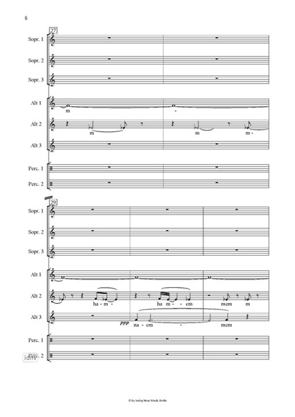 Voice & Percussion für 6-stimmigen Mädchenchor und 2 Schlagzeuger (2000) Voice & Percussion für 6-stimmigen Mädchenchor und 2 Schlagzeuger (2000)