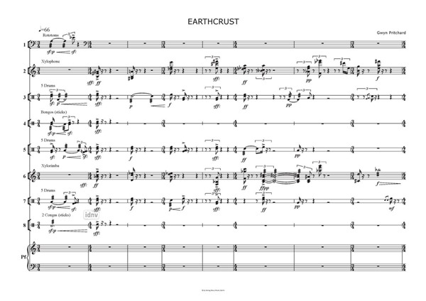 Earthcrust für 8 Schlagzeuger und Klavier Earthcrust für 8 Schlagzeuger und Klavier