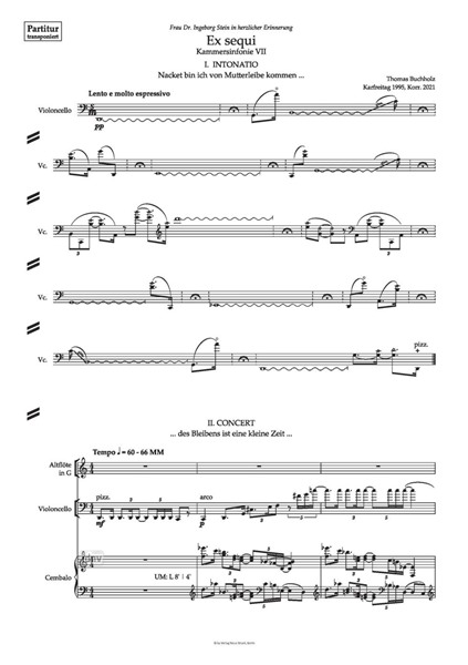 Ex sequi für Sprecher und 10 Instrumente (1995) Ex sequi für Sprecher und 10 Instrumente (1995)