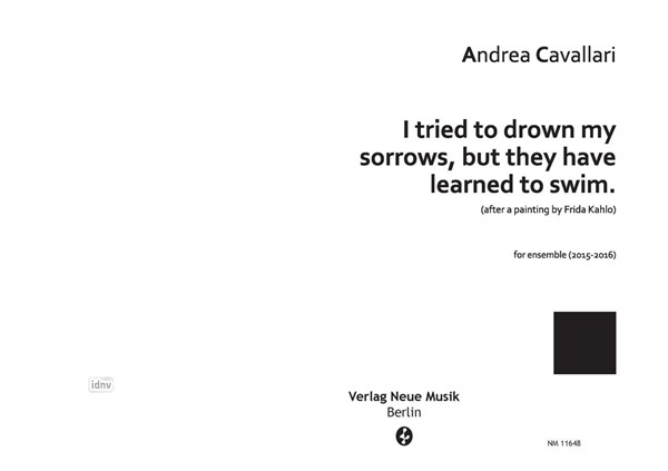 I tried to drown my sorrows, but they have learned to swim für Altflöte, Bassklarinette, Klavier, Violine, Violoncello und Live-Elektronik (2015-16) I tried to drown my sorrows, but they have learned to swim für Altflöte, Bassklarinette, Klavier, Violine, Violoncello und Live-Elektronik (2015-16)
