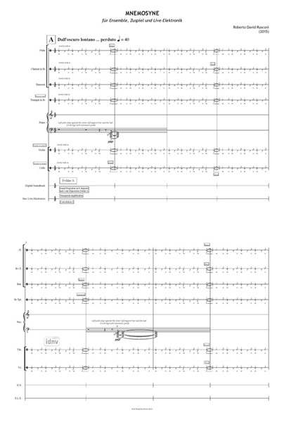 Mnemosyne für Ensemble, Zuspiel und Live-Elektronik (2015) Mnemosyne für Ensemble, Zuspiel und Live-Elektronik (2015)