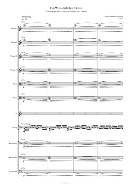 Ein West-östlicher Divan Konzertsuite für Ud, Streichorchester und Pauken (2014) Ein West-östlicher Divan Konzertsuite für Ud, Streichorchester und Pauken (2014)