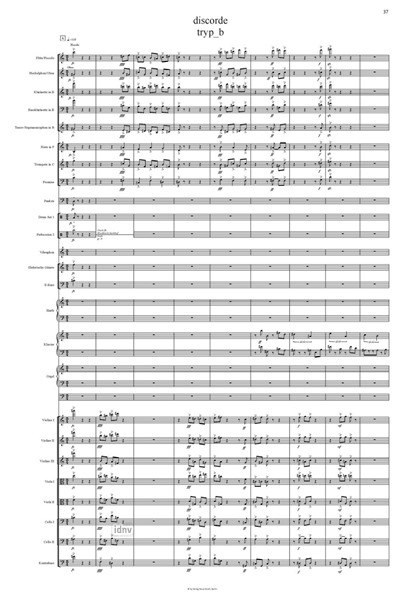 Discorde für Hammond-Orgel, E-Bass, Drum Set und Ensemble (2016) Discorde für Hammond-Orgel, E-Bass, Drum Set und Ensemble (2016)