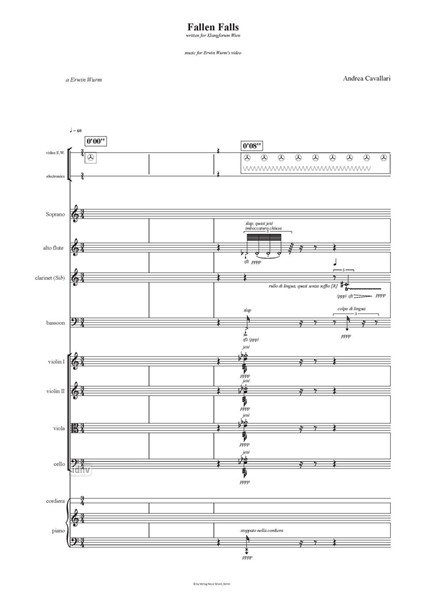 Fallen Falls für Sopran, Ensemble und Live-Elektronik (2016) Fallen Falls für Sopran, Ensemble und Live-Elektronik (2016)
