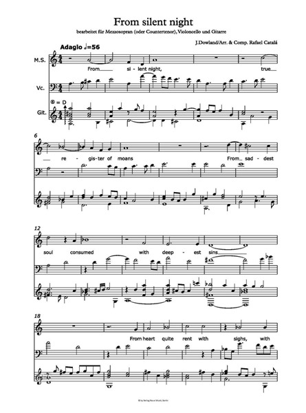 From silent night bearbeitet für Mezzosopran (oder Countertenor), Gitarre und Violoncello From silent night bearbeitet für Mezzosopran (oder Countertenor), Gitarre und Violoncello