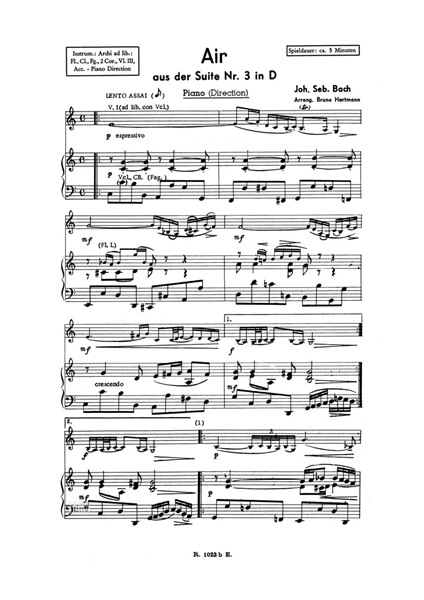 Reigen seliger Geister (Gluck) / Air (Bach) für Salon-Orchester Reigen seliger Geister (Gluck) / Air (Bach) für Salon-Orchester