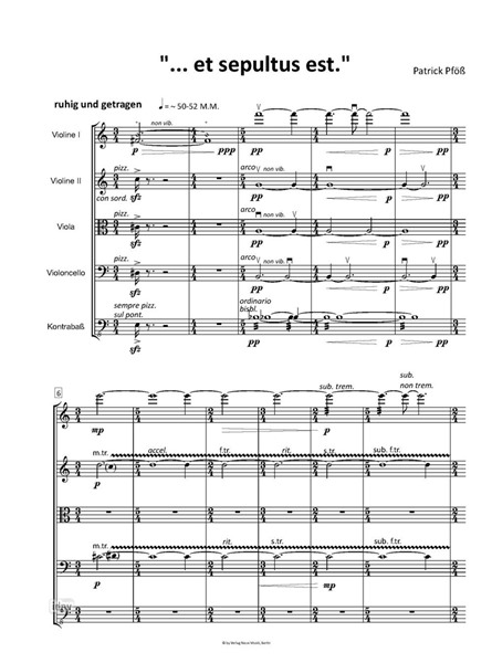 ...et sepultus est. für Streichquintett ...et sepultus est. für Streichquintett