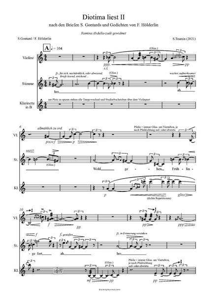 Diotima liest II für Sopran, Violine und Klarinette (2021) Diotima liest II für Sopran, Violine und Klarinette (2021)