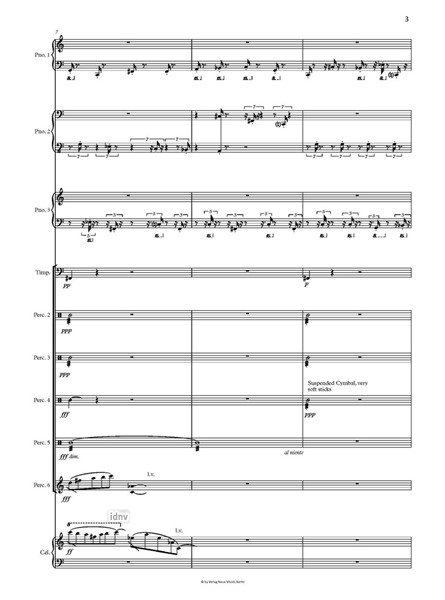 Canyon of Ölfusá für 3 Klaviere, 6 Schlagzeuger und Celesta (2018) Canyon of Ölfusá für 3 Klaviere, 6 Schlagzeuger und Celesta (2018)