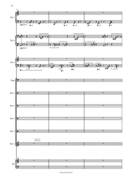 Canyon of Ölfusá für 3 Klaviere, 6 Schlagzeuger und Celesta (2018) Canyon of Ölfusá für 3 Klaviere, 6 Schlagzeuger und Celesta (2018)