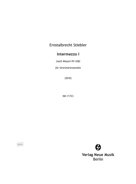 Intermezzo I für 12 Streicher (2018) Intermezzo I für 12 Streicher (2018)