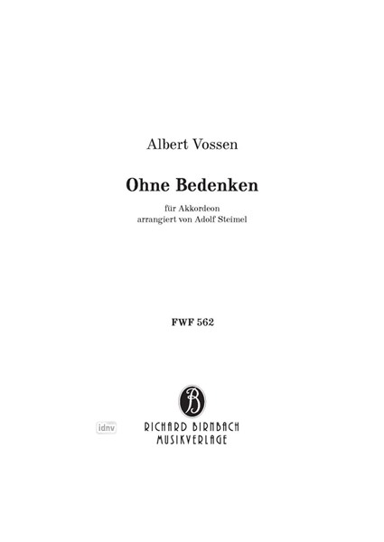Ohne Bedenken für Akkordeon Ohne Bedenken für Akkordeon