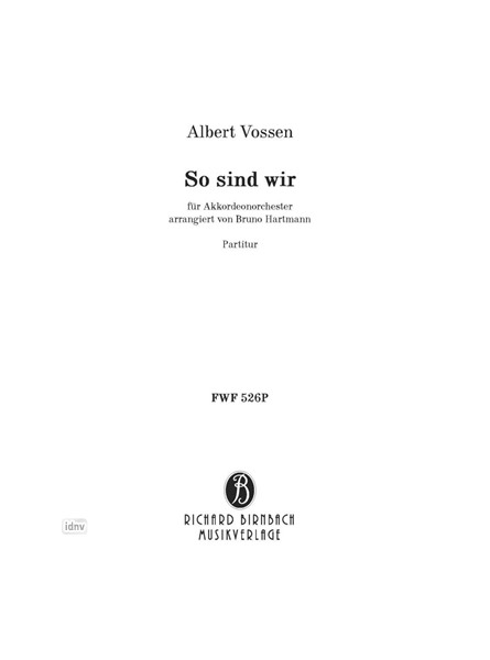So sind wir für Akkordeon-Orchester So sind wir für Akkordeon-Orchester