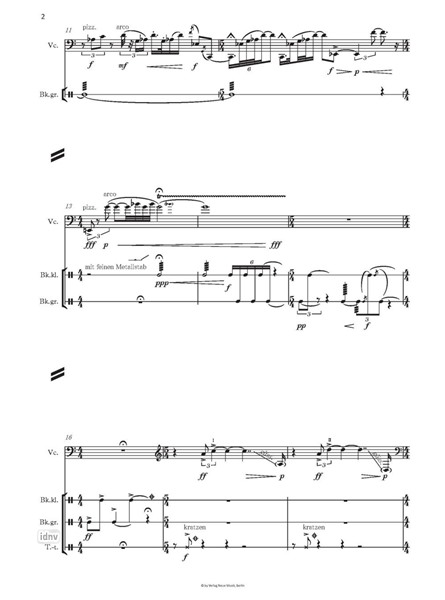 Schnee für Frauenchor, Violoncello und Schlagwerk (2018) Schnee für Frauenchor, Violoncello und Schlagwerk (2018)