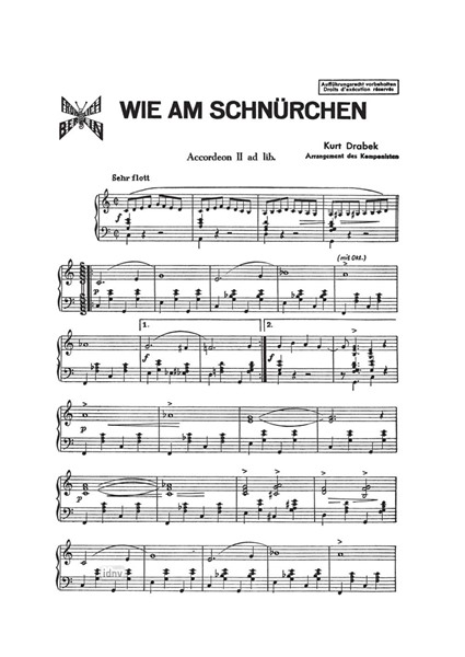 Wie am Schnürchen für Akkordeon-Duo Wie am Schnürchen für Akkordeon-Duo