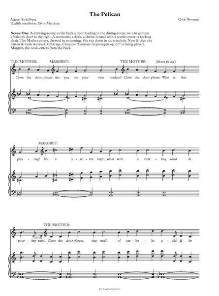 The Pelican 1 Sopran, 2 Mezzosoprane, 1 Tenor, 1 Bariton, Klavier The Pelican 1 Sopran, 2 Mezzosoprane, 1 Tenor, 1 Bariton, Klavier