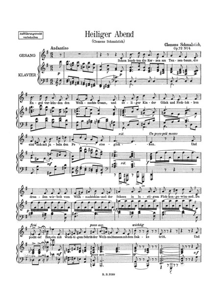 Vier Kinderlieder op. 72 für Gesang und Klavier Vier Kinderlieder op. 72 für Gesang und Klavier