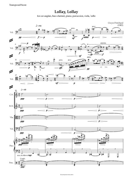 Lollay, lollay für Ensemble (1983) Lollay, lollay für Ensemble (1983)