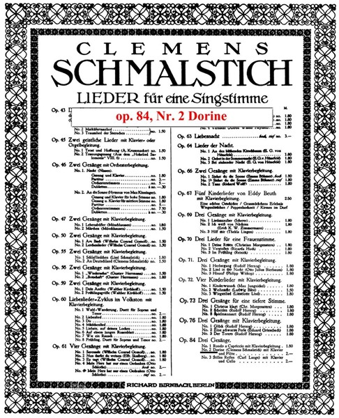 Dorine op. 84,2 für Gesang, Flöte und Klavier Dorine op. 84,2 für Gesang, Flöte und Klavier