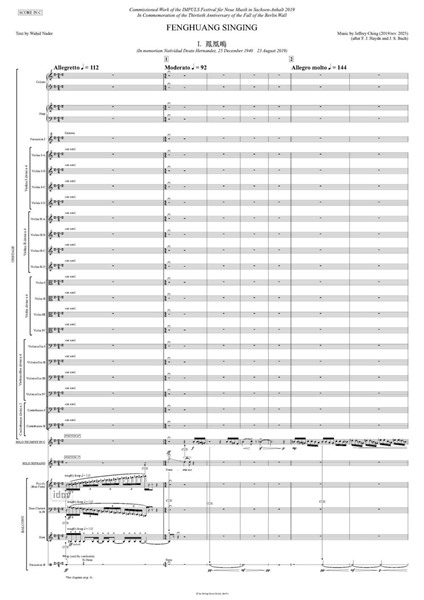 Fenghuang Singing für Sopran und Orchester (2019) Fenghuang Singing für Sopran und Orchester (2019)