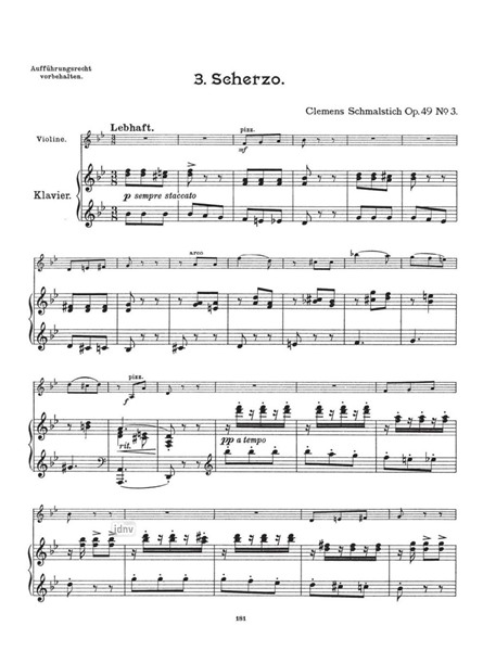 Drei leichte Vortragsstücke op. 49 für Violine und Klavier Drei leichte Vortragsstücke op. 49 für Violine und Klavier