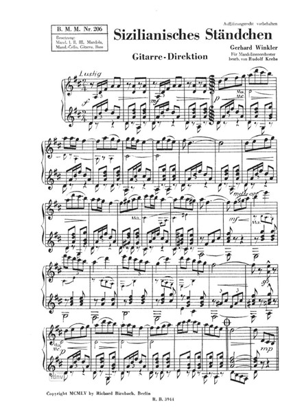 Sizilianisches Ständchen für Mandolinenorchester Sizilianisches Ständchen für Mandolinenorchester
