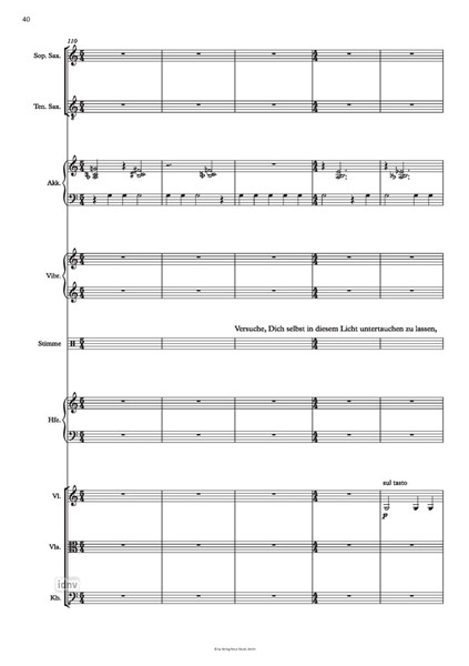Befreiung durch Hören für Sprecher und 8 Instrumente (2018) Befreiung durch Hören für Sprecher und 8 Instrumente (2018)