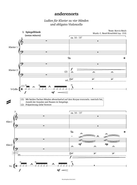 anderenorts für Klavier vierhändig und Violoncello anderenorts für Klavier vierhändig und Violoncello